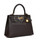Hermes Kelly Sellier 25 Ebene Epsom GHW