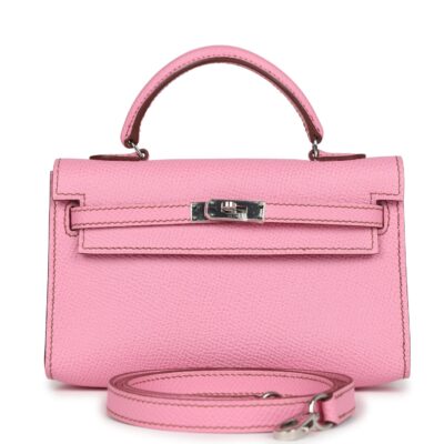 Hermes Micro Kelly 15 Bubblegum Epsom PHW