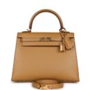 Hermes Kelly Sellier 25 Poussière Tadelakt GHW