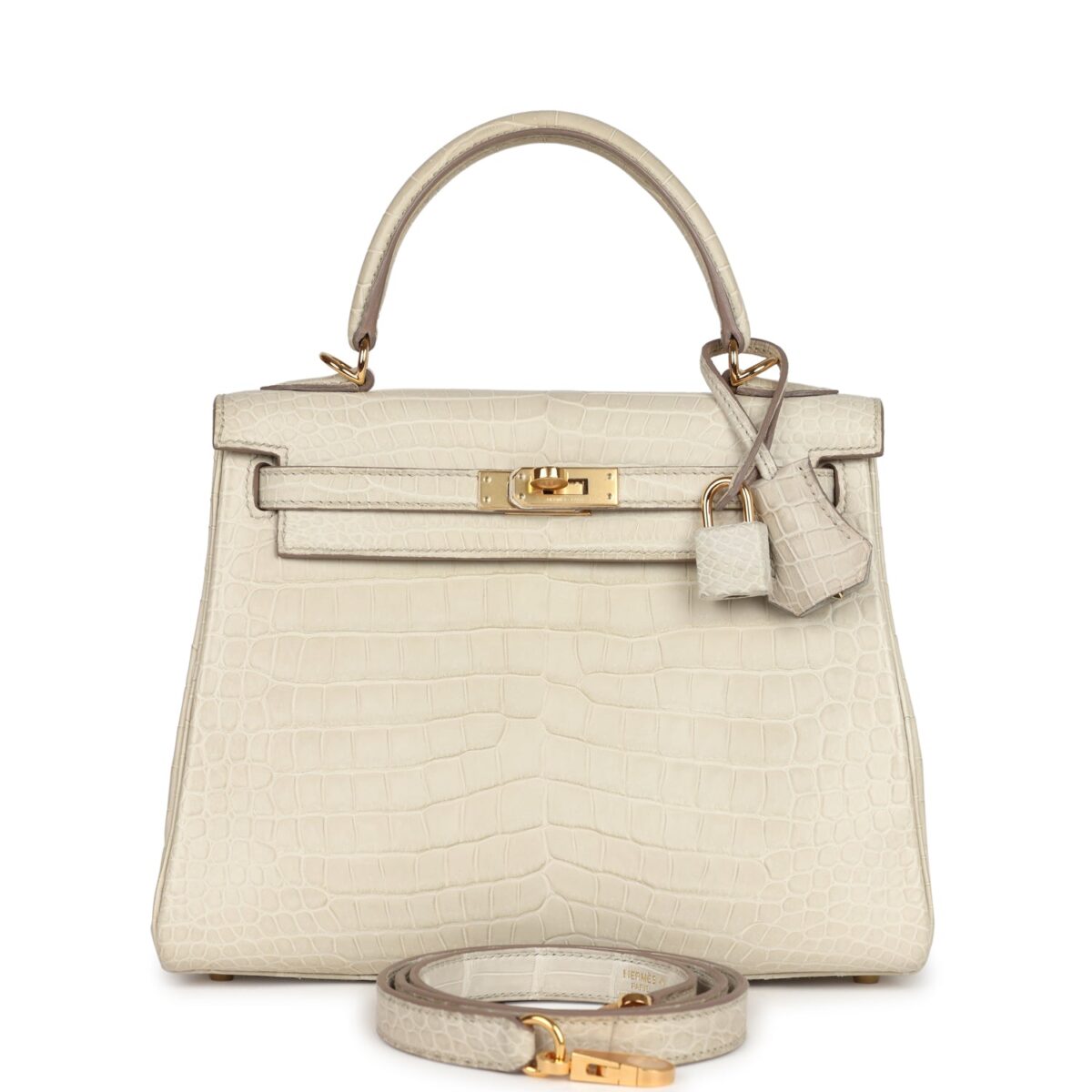 Hermes Kelly Retourne 25 Beton Matte Alligator GHW