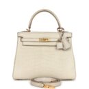 Hermes Kelly Retourne 25 Beton Matte Alligator GHW