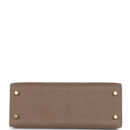 Hermes Special Order (HSS) Kelly Sellier 25 Black and Etoupe Chevre Mysore PBHW