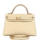 Hermes Kelly Sellier 20 Vanille Matte Alligator GHW