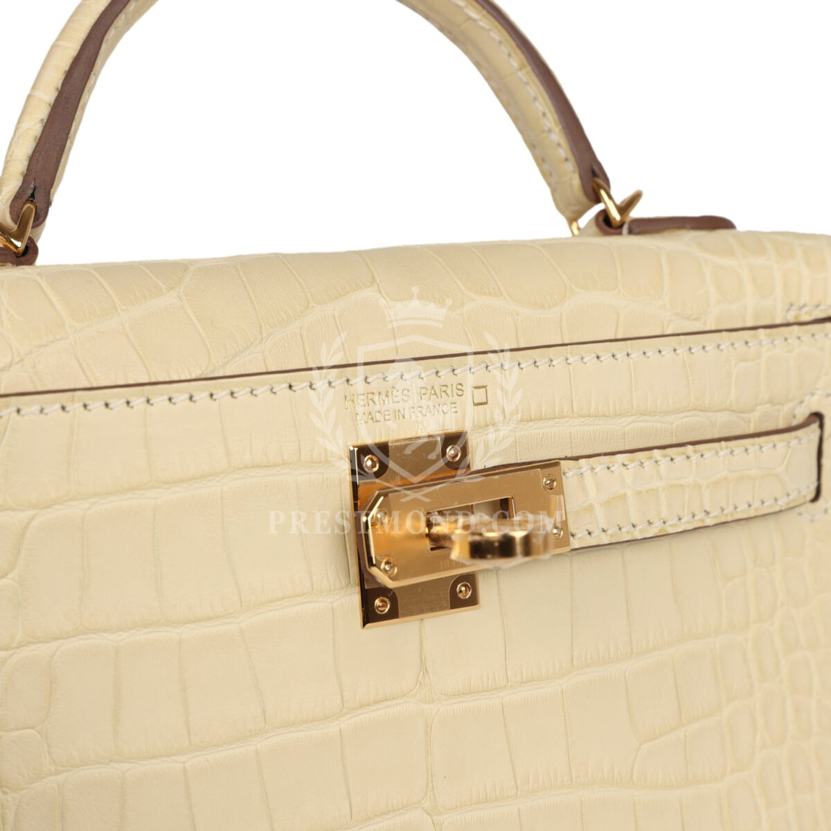 Hermes Kelly Sellier 20 Vanille Matte Alligator GHW — изображение 7