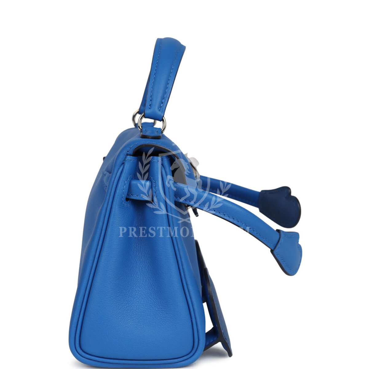 Hermes "Quelle Idolle" Kelly Doll Bleu Zellige and Bleu Agate Swift PHW — изображение 3