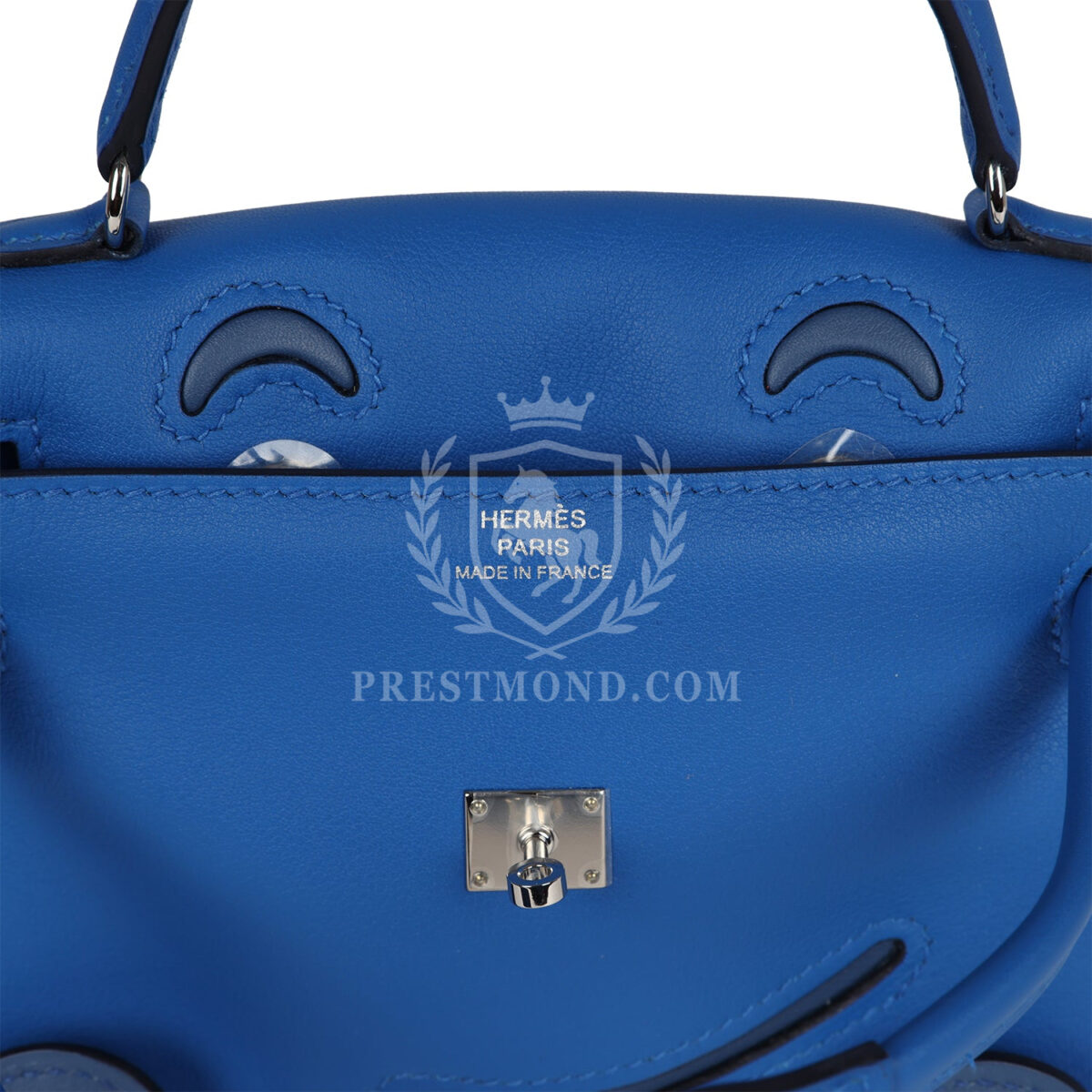 Hermes "Quelle Idolle" Kelly Doll Bleu Zellige and Bleu Agate Swift PHW — изображение 7