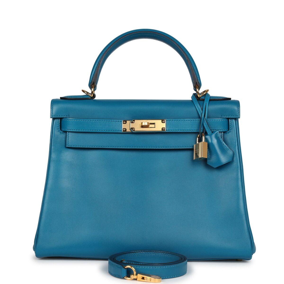 Hermes Kelly Retourne 28 Bleu Izmir Tadelakt GHW