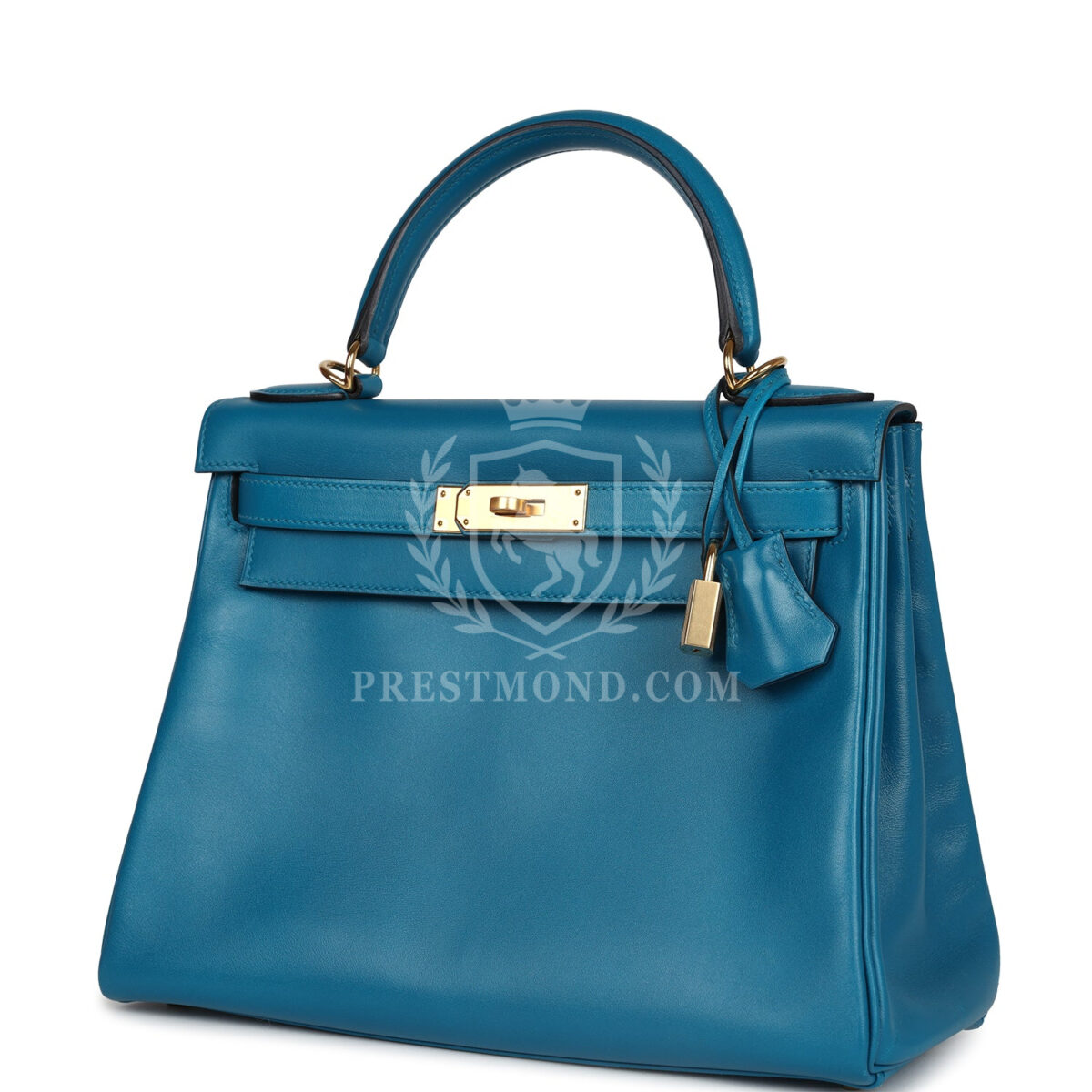 Hermes Kelly Retourne 28 Bleu Izmir Tadelakt GHW — изображение 5