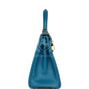 Hermes Kelly Retourne 28 Bleu Izmir Tadelakt GHW
