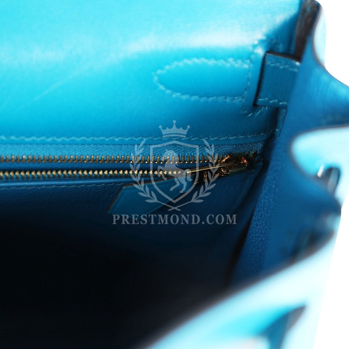 Hermes Kelly Retourne 28 Bleu Izmir Tadelakt GHW — изображение 9