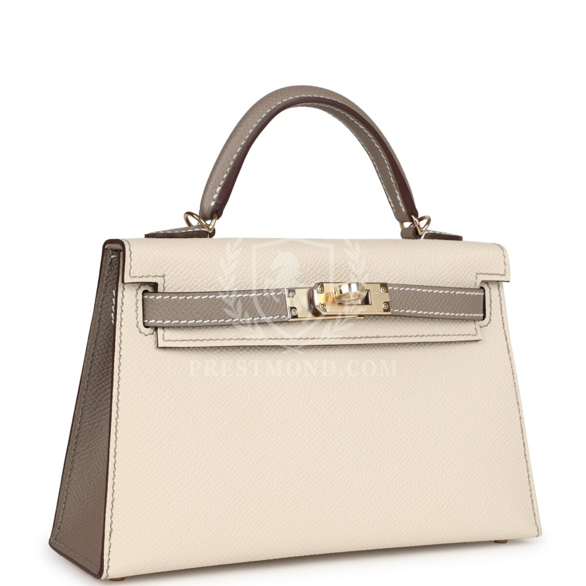 Hermes Special Order (HSS) Kelly Sellier 20 Craie and Gris Asphalte Epsom PBHW — изображение 2