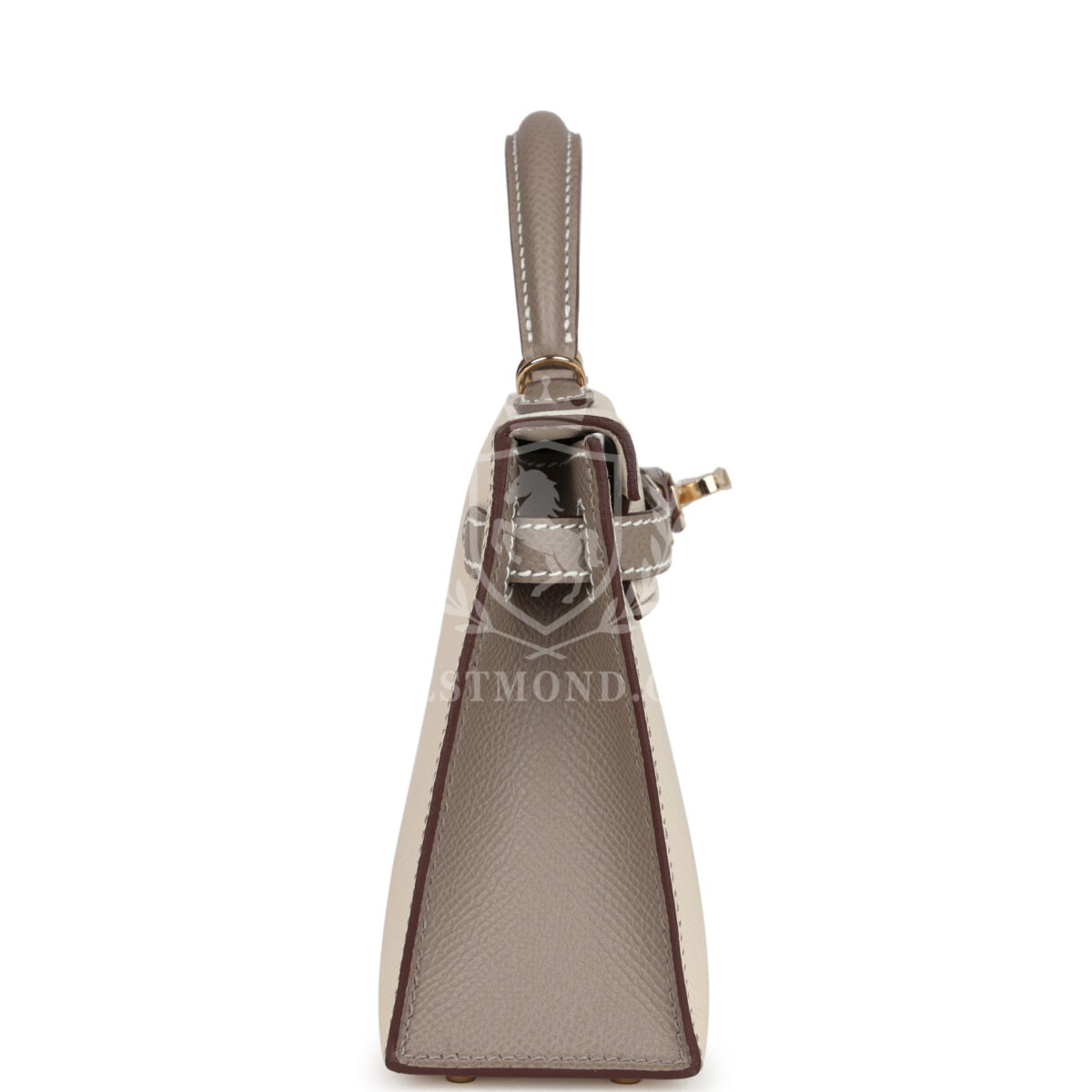 Hermes Special Order (HSS) Kelly Sellier 20 Craie and Gris Asphalte Epsom PBHW — изображение 3