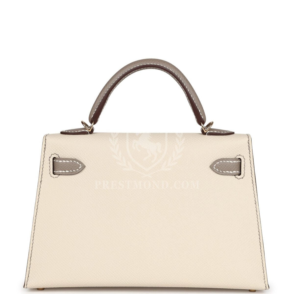 Hermes Special Order (HSS) Kelly Sellier 20 Craie and Gris Asphalte Epsom PBHW — изображение 4