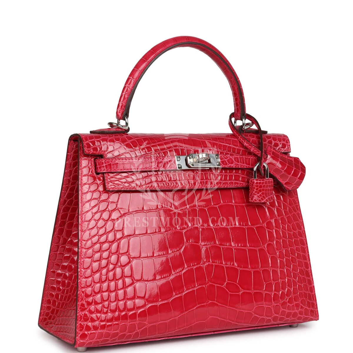 Hermes Kelly Sellier 25 Rose Extreme Shiny Alligator PHW — изображение 2