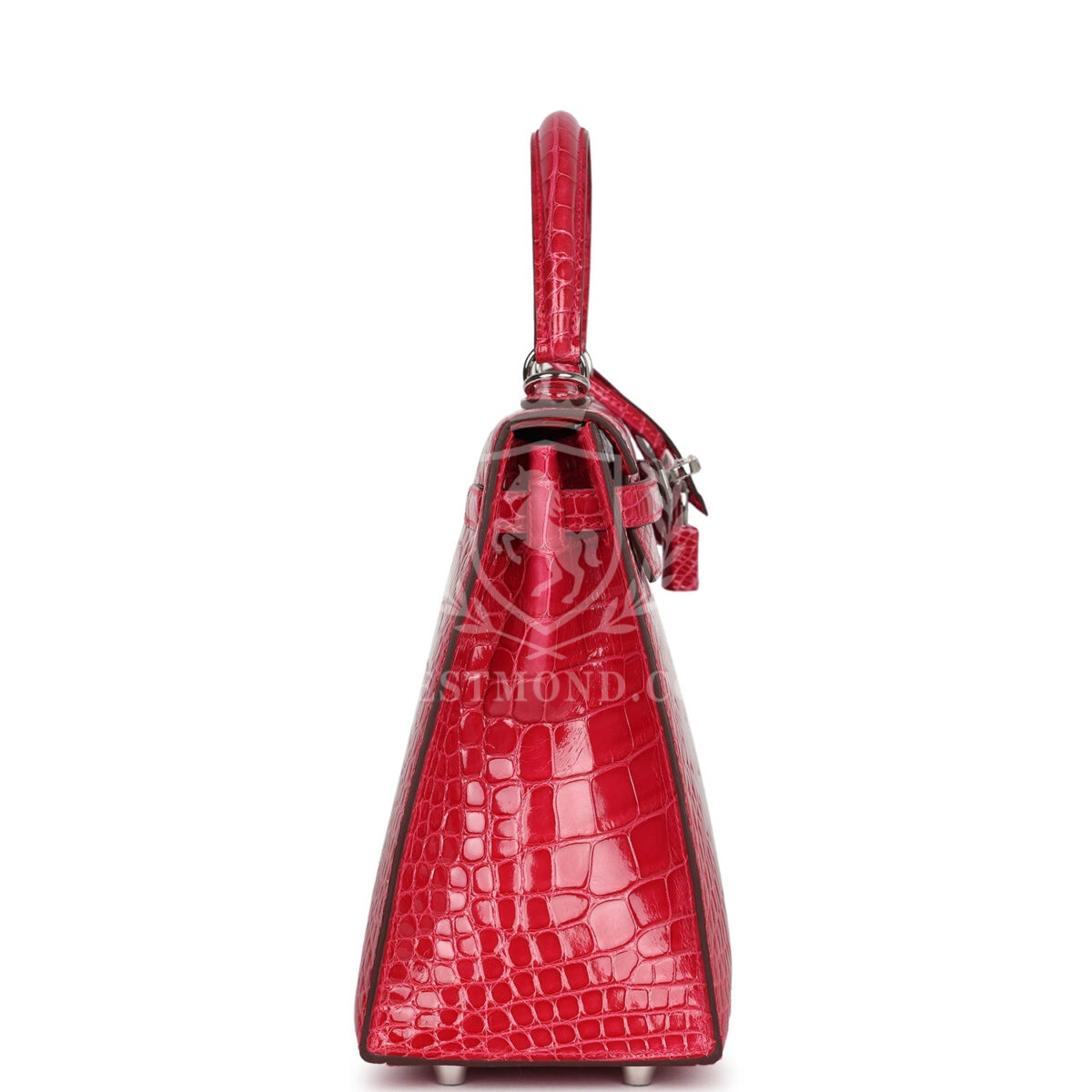 Hermes Kelly Sellier 25 Rose Extreme Shiny Alligator PHW — изображение 3