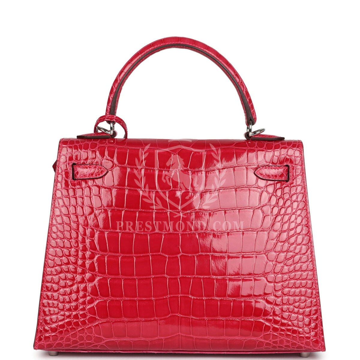 Hermes Kelly Sellier 25 Rose Extreme Shiny Alligator PHW — изображение 4