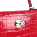 Hermes Kelly Sellier 25 Rose Extreme Shiny Alligator PHW