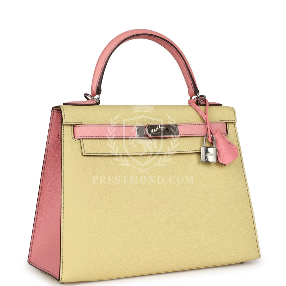 Hermes Special Order (HSS) Kelly Sellier 28 Rose Confetti and Jaune Poussin Epsom PHW — изображение 2