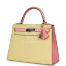 Hermes Special Order (HSS) Kelly Sellier 28 Rose Confetti and Jaune Poussin Epsom PHW
