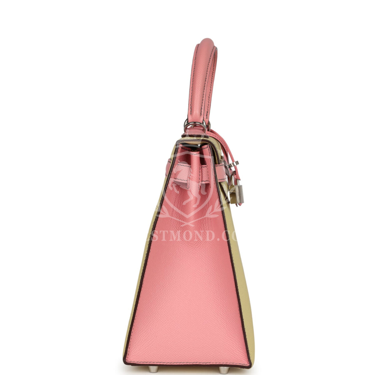 Hermes Special Order (HSS) Kelly Sellier 28 Rose Confetti and Jaune Poussin Epsom PHW — изображение 3