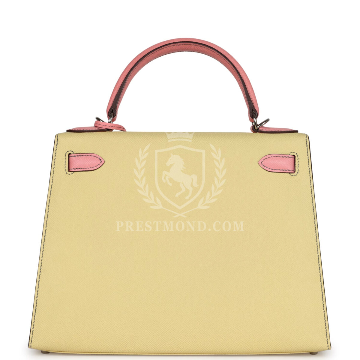 Hermes Special Order (HSS) Kelly Sellier 28 Rose Confetti and Jaune Poussin Epsom PHW — изображение 4