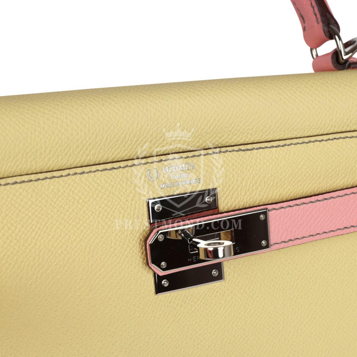 Hermes Special Order (HSS) Kelly Sellier 28 Rose Confetti and Jaune Poussin Epsom PHW — изображение 7