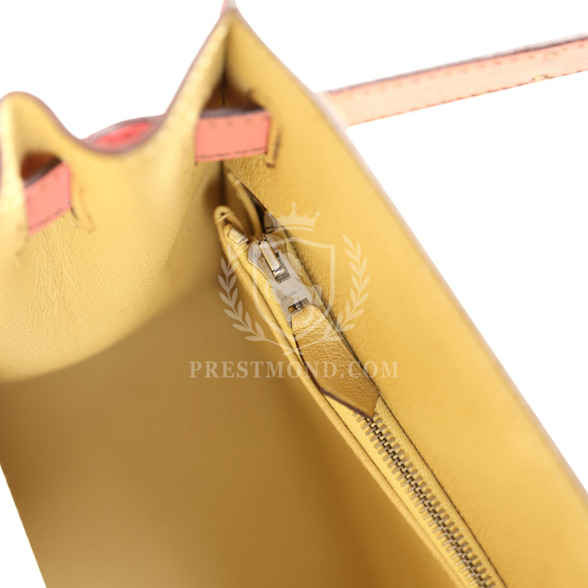 Hermes Special Order (HSS) Kelly Sellier 28 Rose Confetti and Jaune Poussin Epsom PHW — изображение 9