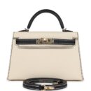 Hermes Special Order (HSS) Kelly Sellier 20 Craie and Black Epsom PBHW