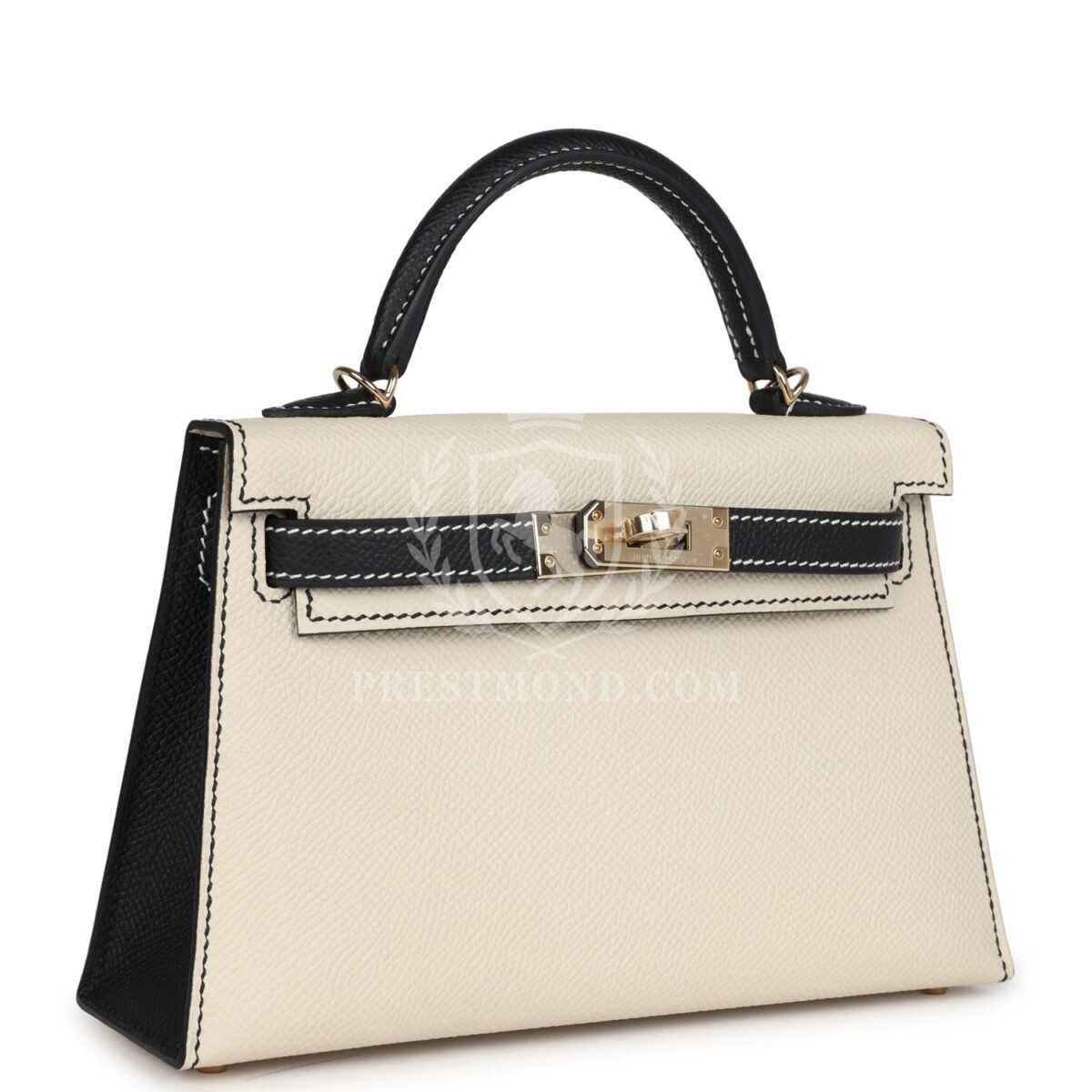 Hermes Special Order (HSS) Kelly Sellier 20 Craie and Black Epsom PBHW — изображение 2