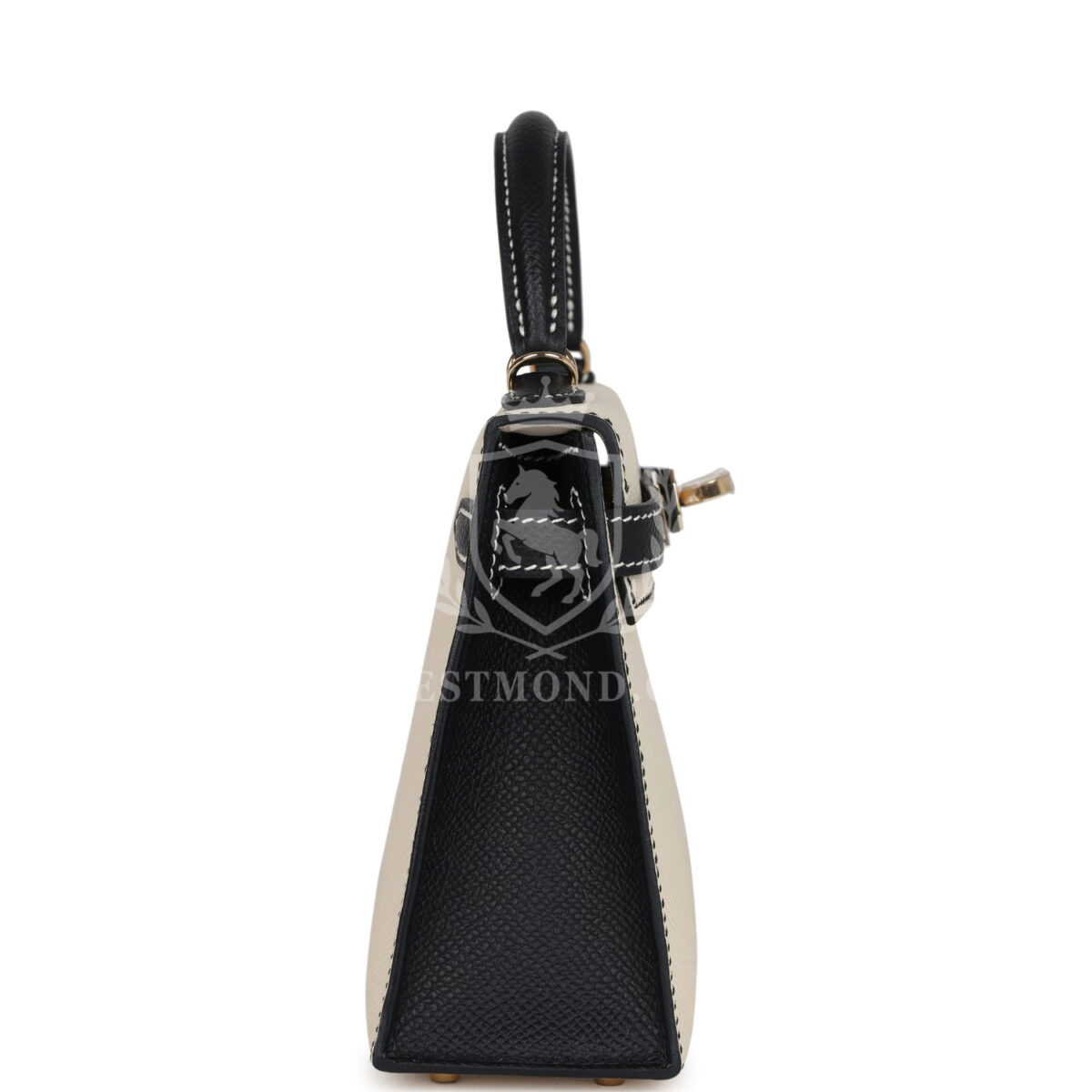 Hermes Special Order (HSS) Kelly Sellier 20 Craie and Black Epsom PBHW — изображение 3
