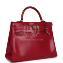 Hermes Ghillies Kelly Retourne 35 Rubis Tadelakt PBHW