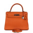 Hermes Special Order (HSS) Kelly Retourne 28 Orange Togo PHW