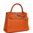 Hermes Special Order (HSS) Kelly Retourne 28 Orange Togo PHW