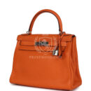 Hermes Special Order (HSS) Kelly Retourne 28 Orange Togo PHW