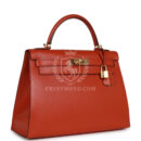Hermes Kelly Sellier 32 Terre Battue Tadelakt GHW