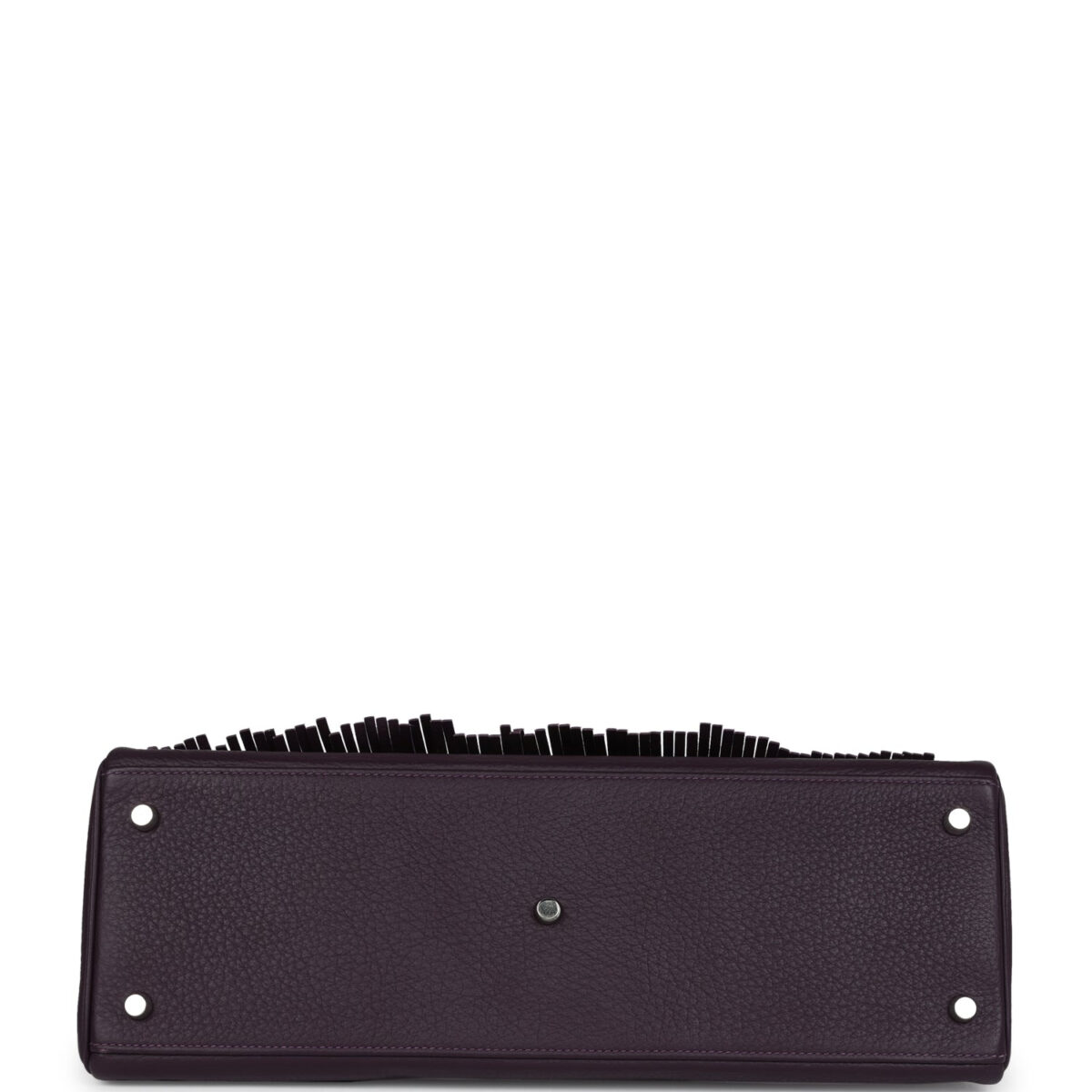Vintage Hermes Fringe Shoulder Kelly 42 JPG Raisin Clemence PHW — изображение 6