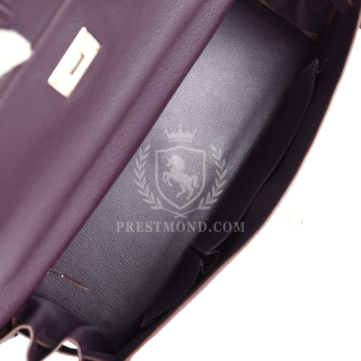 Vintage Hermes Fringe Shoulder Kelly 42 JPG Raisin Clemence PHW — изображение 7