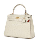 Hermes Special Order (HSS) Kelly Sellier 25 Beton Ostrich Verso Brushed GHW