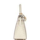 Hermes Special Order (HSS) Kelly Sellier 25 Beton Ostrich Verso Brushed GHW