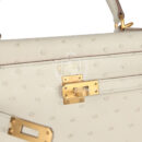 Hermes Special Order (HSS) Kelly Sellier 25 Beton Ostrich Verso Brushed GHW