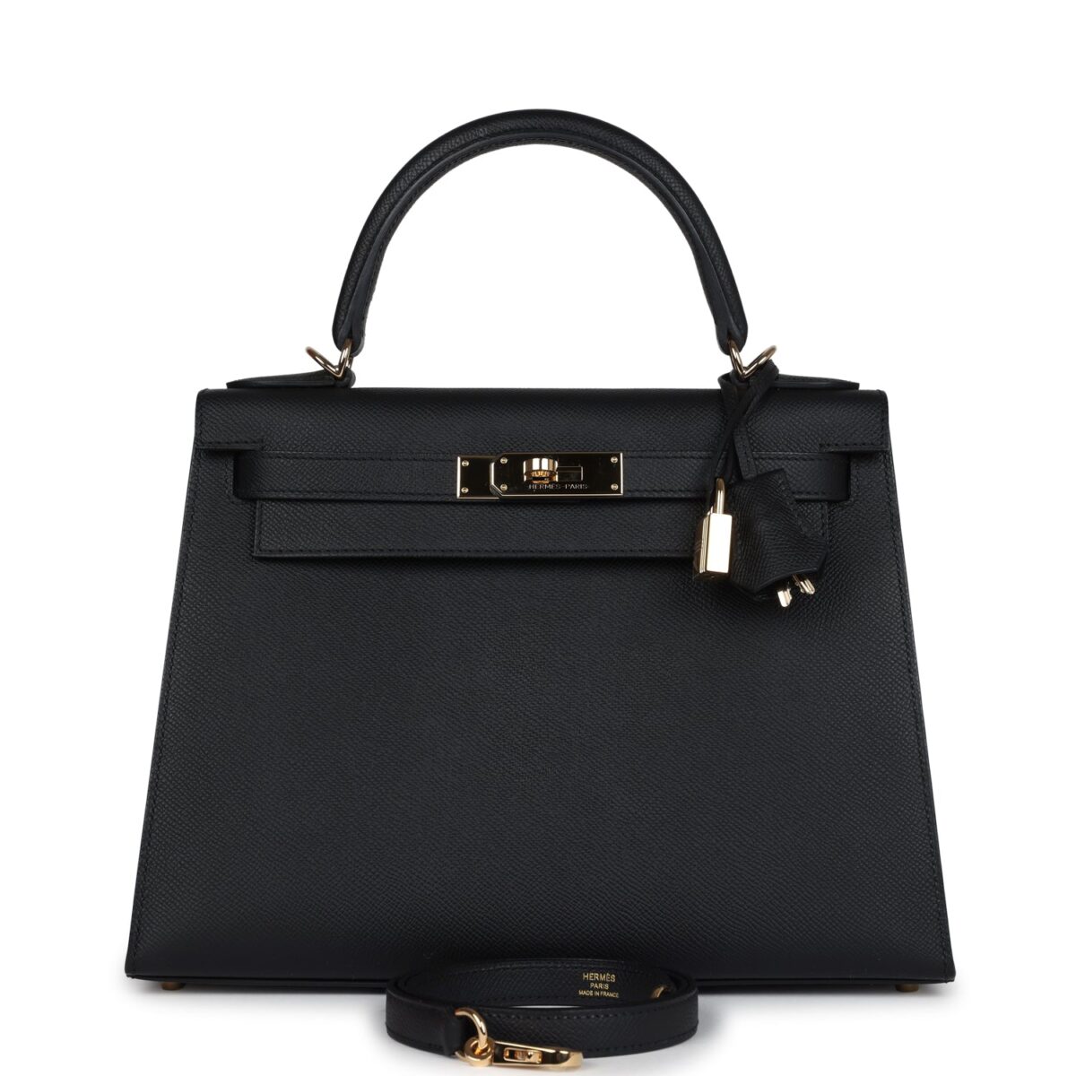 Hermes Kelly Sellier 28 Black Epsom PBHW