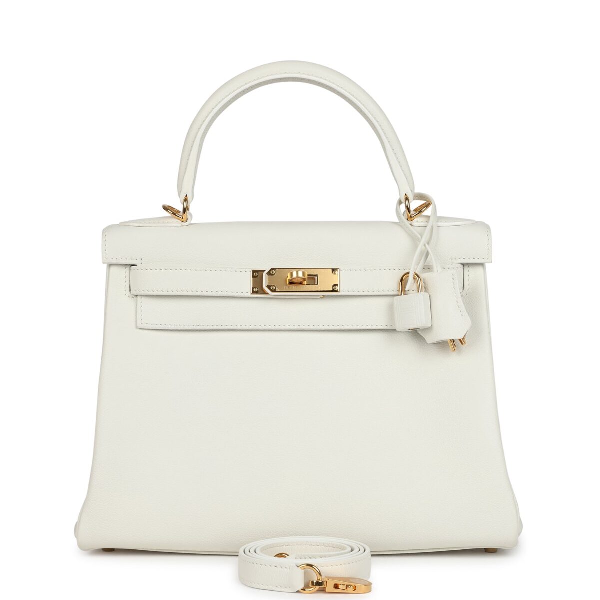 Hermes Kelly Retourne 28 White Evercolor GHW