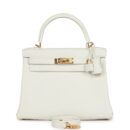 Hermes Kelly Retourne 28 White Evercolor GHW