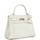 Hermes Kelly Retourne 28 White Evercolor GHW