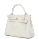 Hermes Kelly Retourne 28 White Evercolor GHW