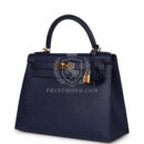 Hermes Kelly Sellier 28 Bleu Saphir Epsom GHW