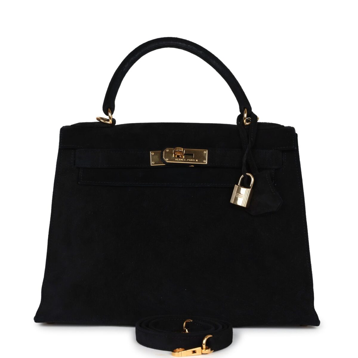Vintage Hermes Kelly Sellier 28 Black Doblis GHW