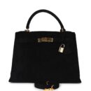 Vintage Hermes Kelly Sellier 28 Black Doblis GHW