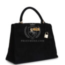 Vintage Hermes Kelly Sellier 28 Black Doblis GHW