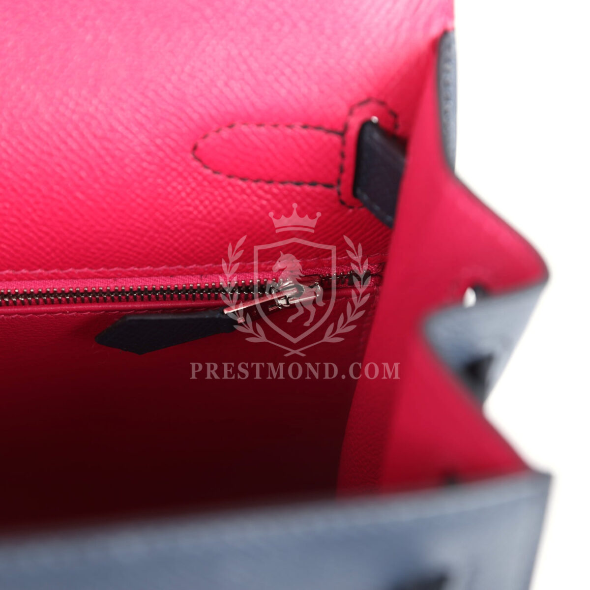 Hermes Kelly Sellier 28 Casaque Bleu Indigo and Rouge Sellier Epsom PHW — изображение 7